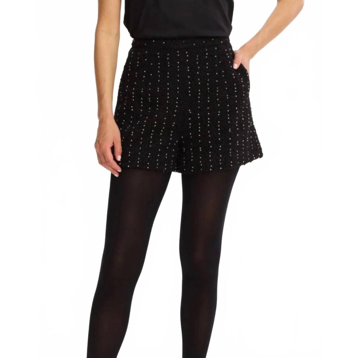 New Allison New York Beaded Millie Shorts In Black